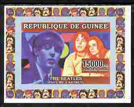 Guinea - Conakry 2006 The Beatles individual imperf deluxe sheet #1 containing 1 value (Paul McCartney) unmounted mint. Note this item is privately produced and is offere..., stamps on personalities, stamps on music, stamps on pops, stamps on beatles