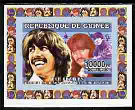 Guinea - Conakry 2006 The Beatles individual imperf deluxe sheet #3 containing 1 value (George & Ringo) unmounted mint. Note this item is privately produced and is offered purely on its thematic appeal as Yv 357, stamps on , stamps on  stamps on personalities, stamps on  stamps on music, stamps on  stamps on pops, stamps on  stamps on beatles