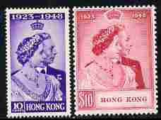 Hong Kong 1948 KG6 Royal Silver Wedding set of 2 lightly mounted mint SG171-2, stamps on , stamps on  kg6 , stamps on royalty, stamps on silver wedding