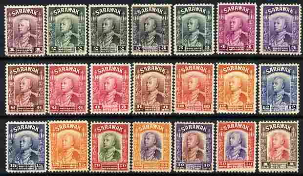 Sarawak 1934-41 Sir Charles Brooke definitive set to $1 (21 values) mounted mint SG 106-20, stamps on , stamps on  kg6 , stamps on 