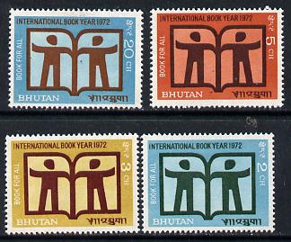 Bhutan 1972 International Book Year set of 4 unmounted mint, SG 266-69, stamps on , stamps on  stamps on literature    education    books