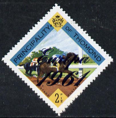 Thomond 1961 Horse Racing 2.5d (Diamond-shaped) with Europa 1961 overprint unmounted mint , stamps on animals  europa  horse racing    horses  sport