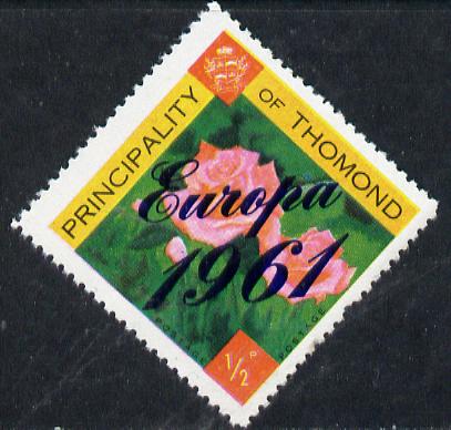 Thomond 1961 Roses 1/2p (Diamond shaped) with Europa 1961 overprint unmounted mint, stamps on europa, stamps on flowers, stamps on roses