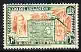Cook Islands 1949-61 Captain Cook & Map 1d unmounted mint, SG 151, stamps on , stamps on  kg6 , stamps on cook, stamps on explorers, stamps on maps