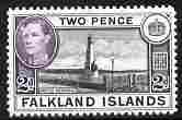 Falkland Islands 1938-50 KG6 Memorial 2d black & violet unmounted mint SG149, stamps on , stamps on  kg6 , stamps on battles