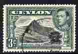 Ceylon 1938-49 KG6 Adams Peak 3c P14 cds used SG 387c, stamps on , stamps on  kg6 , stamps on tourism, stamps on 