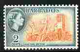Barbados 1953-61 Sugar Cane 2c (wmk Script CA) unmounted mint SG 2930, stamps on sugar