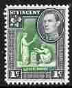 St Vincent 1949-52 KG6 Pictorial def 1c green & black unmounted mint SG 164a, stamps on , stamps on  stamps on , stamps on  stamps on  kg6 , stamps on  stamps on 