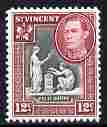 St Vincent 1949-52 KG6 Pictorial def 12c black & lake unmounted mint SG 171, stamps on , stamps on  stamps on , stamps on  stamps on  kg6 , stamps on  stamps on 