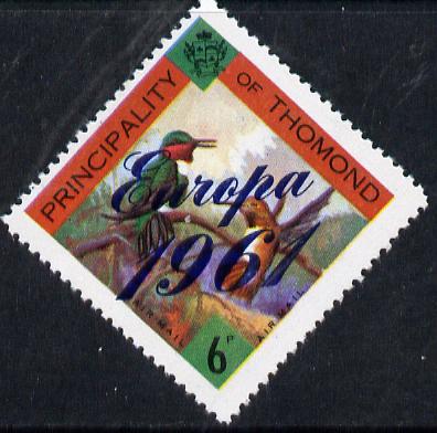 Thomond 1961 Hummingbirds 6d (Diamond-shaped) with Europa 1961 overprint unmounted mint , stamps on birds, stamps on europa, stamps on  hummingbirds, stamps on hummingbirds