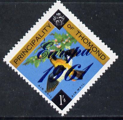Thomond 1961 Bird 1s6d (Diamond shaped) with Europa 1961 overprint unmounted mint, stamps on birds    europa