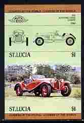 St Lucia 1984 Cars #1 (Leaders of the World) $1 Alfa Romeo (1930) se-tenant pair imperf from limited printing unmounted mint as SG 707a, stamps on , stamps on  stamps on cars, stamps on  stamps on alfa romeo