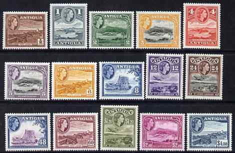 Antigua 1953-62 QEII defs complete lightly mounted mint, SG 120a-34, stamps on qeii, stamps on 