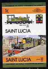 St Lucia 1984 Locomotives #2 (Leaders of the World) 1c 'Taw 2-6-2 UK' se-tenant pair imperf from limited printing unmounted mint as SG 715a, stamps on railways