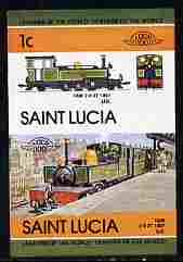 St Lucia 1984 Locomotives #2 (Leaders of the World) 1c Taw 2-6-2 UK se-tenant pair imperf from limited printing unmounted mint as SG 715a, stamps on railways