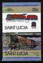 St Lucia 1983 Locomotives #1 (Leaders of the World) 35c Duke of Sutherland se-tenant pair imperf from limited printing unmounted mint as SG 651a, stamps on railways