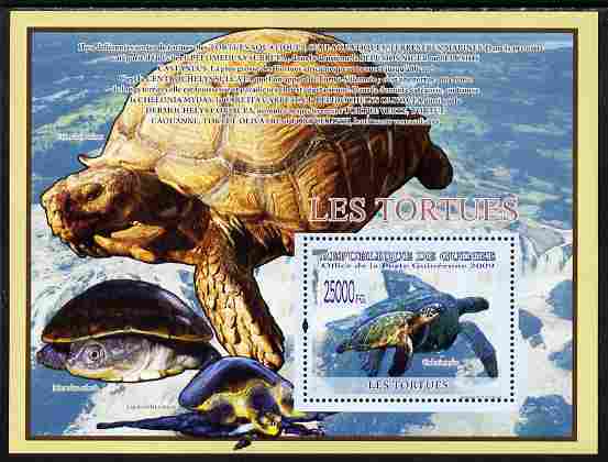 Guinea - Conakry 2009 Fauna - Turtles perf s/sheet unmounted mint , stamps on animals, stamps on reptiles, stamps on turtles