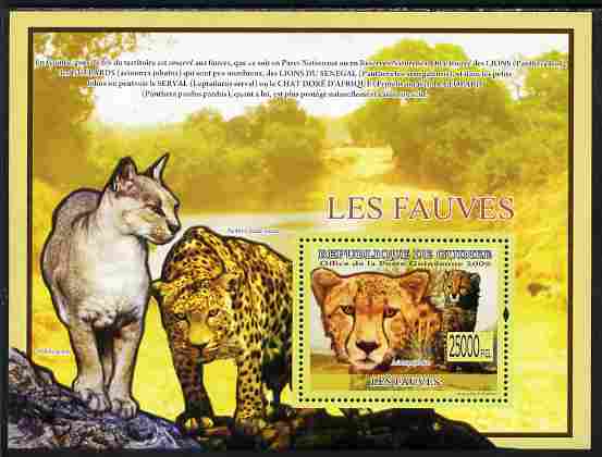 Guinea - Conakry 2009 Fauna - Big Cats perf s/sheet unmounted mint , stamps on , stamps on  stamps on animals, stamps on  stamps on cats, stamps on  stamps on lions