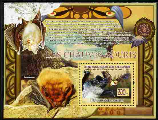Guinea - Conakry 2009 Fauna - Bats perf s/sheet unmounted mint , stamps on animals, stamps on mammals, stamps on bats
