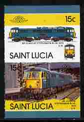 St Lucia 1986 Locomotives #5 (Leaders of the World) 15c Stephenson Electric Loco se-tenant pair imperf from limited printing unmounted mint as SG 860a, stamps on railways