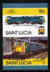 St Lucia 1986 Locomotives #5 (Leaders of the World) 15c Stephenson Electric Loco se-tenant pair imperf from limited printing unmounted mint as SG 860a, stamps on , stamps on  stamps on railways