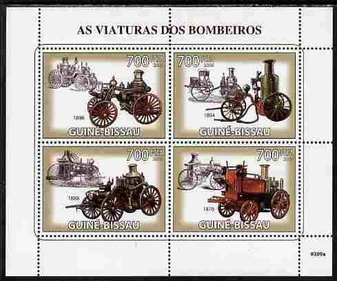 Guinea - Bissau 2009 Old Fire Engines perf sheetlet containing 4 values unmounted mint Yv 2934-37, Mi 4271-74