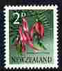 New Zealand 1960-66 Kowhai Ngutu-kaka Flower 2d (from def set) unmounted mint as SG 783, stamps on flowers