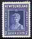 Newfoundland 1938 KG6 7c Queen Mary (comb perf 13.5) unmounted mint SG 271*, stamps on royalty, stamps on  kg6 , stamps on 
