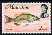 Mauritius 1972-74 Black-Spotted Emperor Fish 2c chalky paper (from def set) unmounted mint, SG 437a, stamps on marine life, stamps on fish