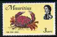 Mauritius 1972-74 Red Reef Crab 3c chalky paper (from def set) unmounted mint, SG 438a, stamps on , stamps on  stamps on marine life, stamps on  stamps on crabs