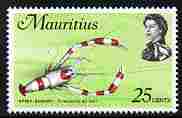 Mauritius 1972-74 Spiny Shrimp 25c chalky paper (from def set) unmounted mint, SG 444, stamps on , stamps on  stamps on marine life, stamps on  stamps on shrimps