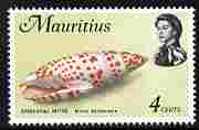 Mauritius 1972-74 Mitre Shell 4c chalky paper (from def set) unmounted mint, SG 439, stamps on marine life, stamps on shells