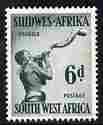 South West Africa 1954 Ovambu Woman blowing Horn 6d from def set unmounted mint, SG 159, stamps on , stamps on  stamps on women, stamps on  stamps on cultures