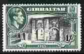 Gibraltar 1938-51 KG6 1s black & green P14 unmounted mint SG127, stamps on , stamps on  stamps on , stamps on  stamps on  kg6, stamps on  stamps on 