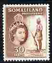 Somaliland 1953-58 Sentry, Somali Scouts 30c reddish-brown unmounted mint, SG 141, stamps on , stamps on  stamps on militaria, stamps on  stamps on scouts