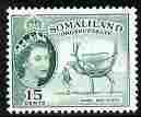 Somaliland 1953-58 Camel & Gurgi 15c blue-green unmounted mint, SG 139, stamps on animals, stamps on camels