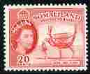 Somaliland 1953-58 Camel & Gurgi 20c scarlet unmounted mint, SG 140, stamps on animals, stamps on camels