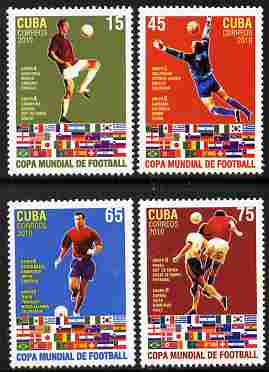 Cuba 2010 Football World Cup perf set of 4 unmounted mint, stamps on football