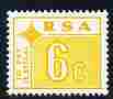 South Africa 1972 Postage Due 6c chrome yellow on phosphorised paper unmounted mint SG D78p, stamps on postage due