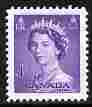Canada 1953 QEII 4c violet unmounted mint SG 453, stamps on , stamps on  stamps on qeii, stamps on  stamps on royalty