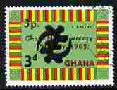 Ghana 1965 New Currency 3p on 3d God's Omnipotence fine cds used, SG 383, stamps on religion