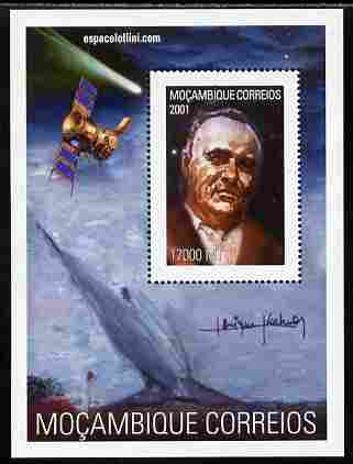 Mozambique 2001 Scientists - Sergey Korolev perf s/sheet unmounted mint. Note this item is privately produced and is offered purely on its thematic appeal, stamps on , stamps on  stamps on concorde, stamps on  stamps on aviation, stamps on  stamps on satellites, stamps on  stamps on personalities, stamps on  stamps on astronomy, stamps on  stamps on astrology, stamps on  stamps on maths, stamps on  stamps on mathematics, stamps on  stamps on planets, stamps on  stamps on korolev