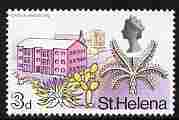 St Helena 1968 Tree-fern & Flats 3d (from def set) unmounted mint, SG 230, stamps on housing, stamps on trees, stamps on 