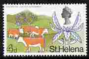 St Helena 1968 Blue Gum Eucalyptus & Livestock 4d (from def set) unmounted mint, SG 231, stamps on , stamps on  stamps on cattle, stamps on  stamps on bovine, stamps on  stamps on trees, stamps on  stamps on 