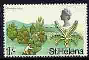 St Helena 1968 Tree-fern & Reafforestation 1s (from def set) unmounted mint, SG 235, stamps on trees, stamps on 