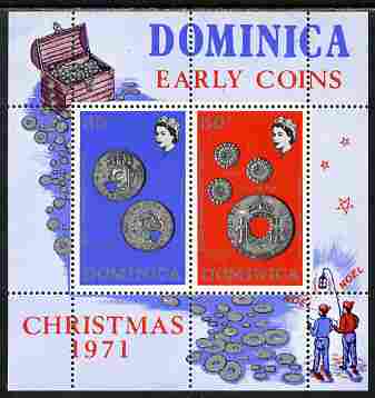 Dominica 1972 Coins perf m/sheet unmounted mint, SG MS 351, stamps on , stamps on  stamps on coins