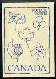 Canada 1979 Flowers & Trees - Heraldic Symbols from the Plant World (Rose, Thistle, Shamrock, Lily & Maple) 50c booklet (blue on crean cover) complete and pristine, SG SB 86i, stamps on trees     roses    flowers    lily      arms, stamps on heraldry     