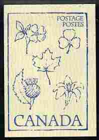 Canada 1979 Flowers & Trees - Heraldic Symbols from the Plant World (Rose, Thistle, Shamrock, Lily & Maple) 50c booklet (blue on crean cover) complete and pristine, SG SB..., stamps on trees     roses    flowers    lily      arms, stamps on heraldry