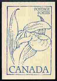 Canada 1979 Flowers & Trees - Lady's Slipper Orchid 50c booklet (blue on crean cover) complete and pristine, SG SB 86f, stamps on flowers        orchids