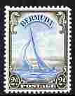 Bermuda 1938-52 KG6 yacht 2d light blue & sepia unmounted mint SG 112, stamps on , stamps on  stamps on . kg6 , stamps on  stamps on yachts